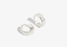 Load image into Gallery viewer, Mantra Hoop Earrings - Sterling Silver