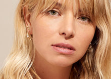 Load image into Gallery viewer, 3kg Dumbbell Hoop Earrings - 18kt Yellow Gold