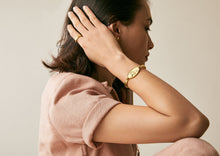 Load image into Gallery viewer, Tanit Bangle - Yellow Gold Plate