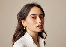 Load image into Gallery viewer, Smoking Mirror Studs - Yellow Gold Plate