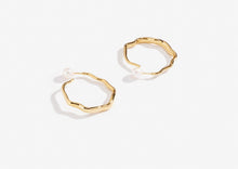 Load image into Gallery viewer, Relic Hoop Earrings - Yellow Gold Plate
