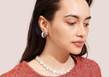 Load image into Gallery viewer, Mantra Hoop Earrings - Sterling Silver
