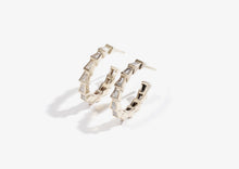 Load image into Gallery viewer, Seven Wonders Hoop Earrings - 18kt White Gold - Made to order
