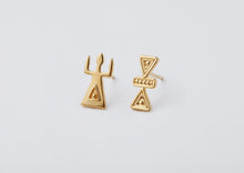 Load image into Gallery viewer, Mother Tannou Alter Studs - 9kt Yellow Gold
