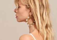 Load image into Gallery viewer, Pearl Diver Hoop Earrings - Gold
